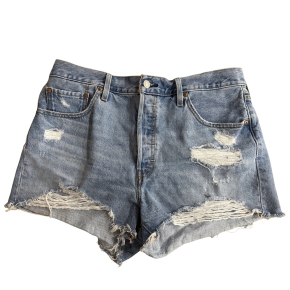 Levi's Pants - Levi's Shorts Women's 33 Blue 501 Cutoffs Button Fly Distressed American Denim